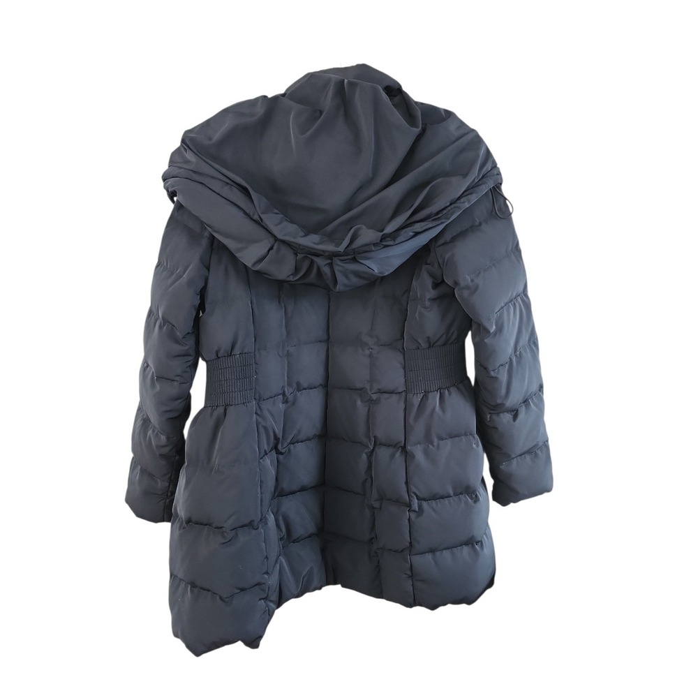 Cole Haan Puffer Jacket Womens Medium Navy Blue Quilted Winter Chic Down Parka - Picture 10 of 11